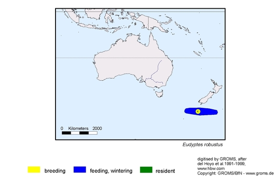 Verbreitungskarte von Eudyptes robustus