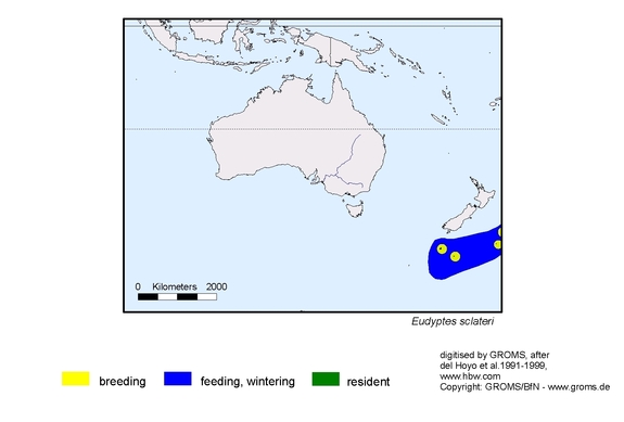 Verbreitungskarte von Eudyptes sclateri