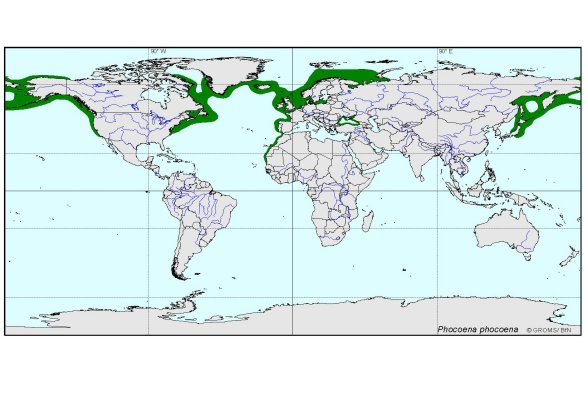  distributionmap of Phocoena phocoena